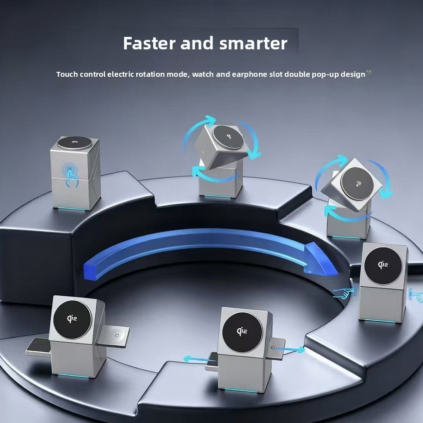 Rotating Magnetic Wireless Charger 15W Fast Charging