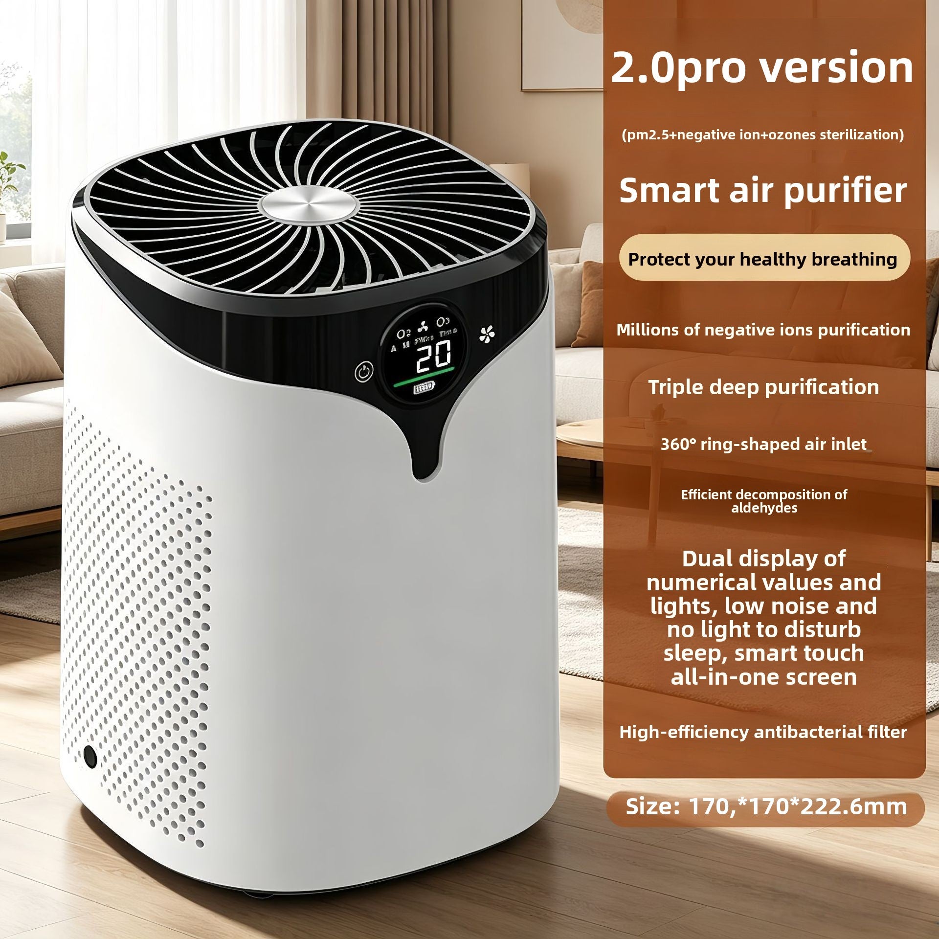 Desktop Air Purifier with Negative Ion Technology