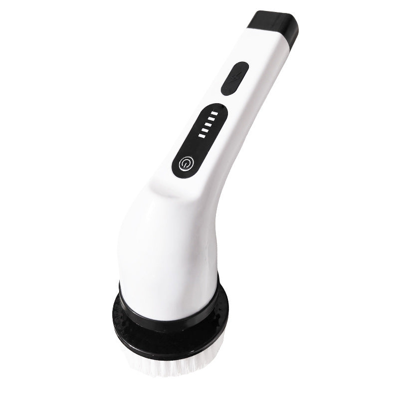 Long-handled floor scrubber